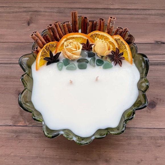 Pumpkin Spice Candle - Soy Wax Candle - Holiday Candle - Vintage Glass - Picture 1 of 5